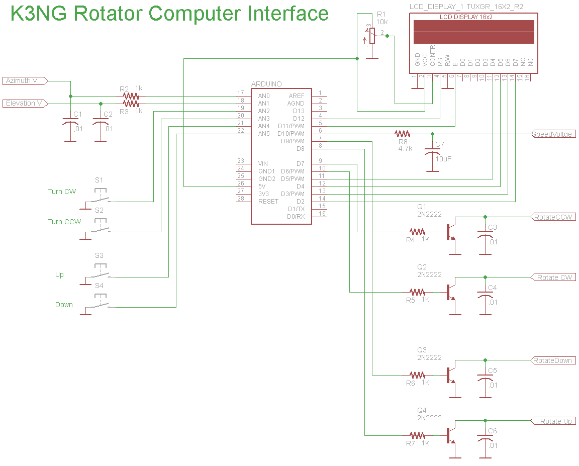K3NG Arduino Rotator Controller Basic Schematic