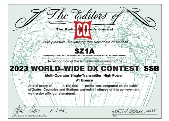 SZ1A sets New Own Record in CQ WW DX 2023 SSB