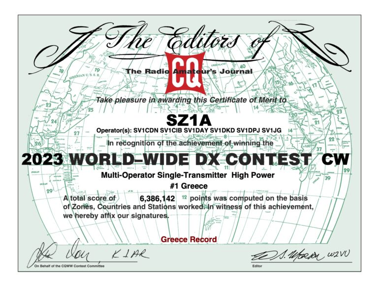 CQ World-Wide Contest: New Greece Record! - SZ1A